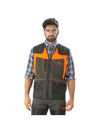 Gilet Soft Shell Verde/Arancio Con Inserti Cordura