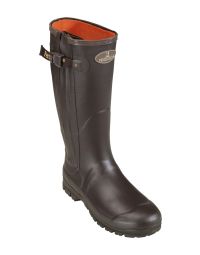 Stivale Gomma Marrone Rambouillet Con Neoprene E Zip