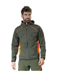 Giacca Tecnica Softshell Siber Verde-Arancio