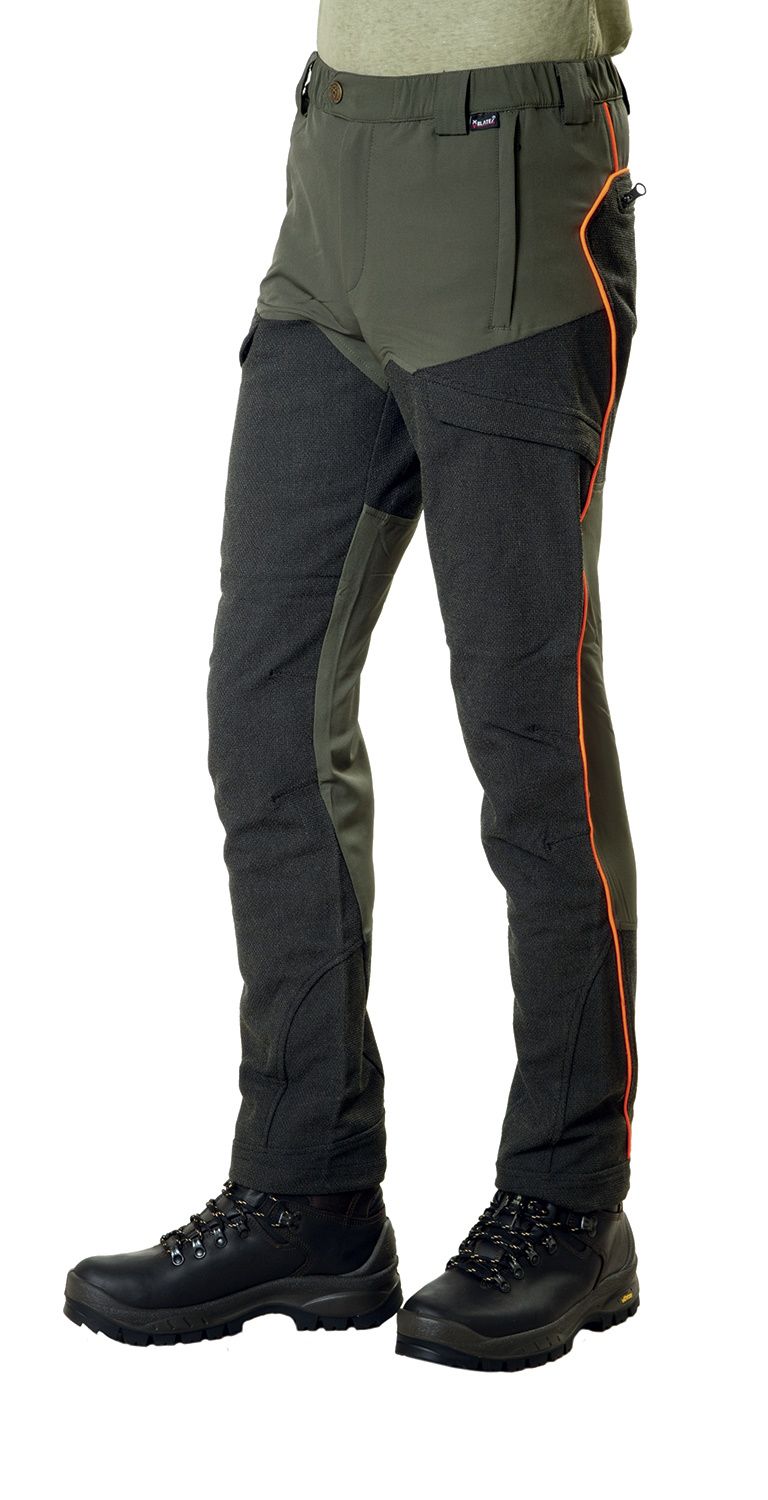 Pantalone Tecnico Idrorepellente Blatex Verde Riporti Arancio